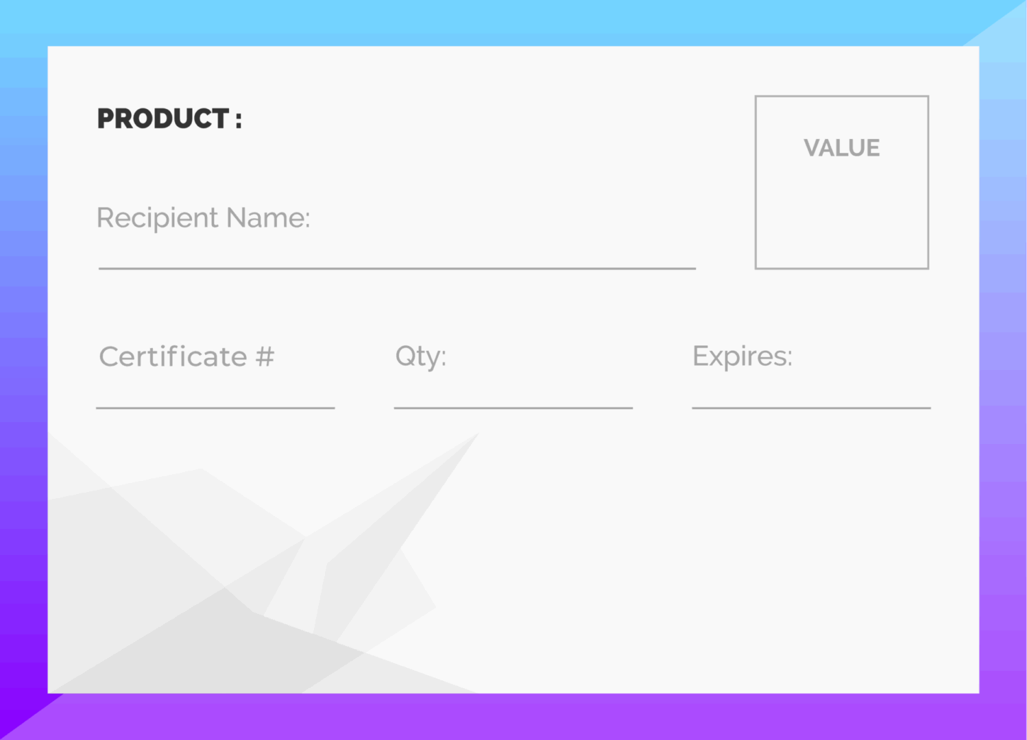 Blank voucher with colorful border