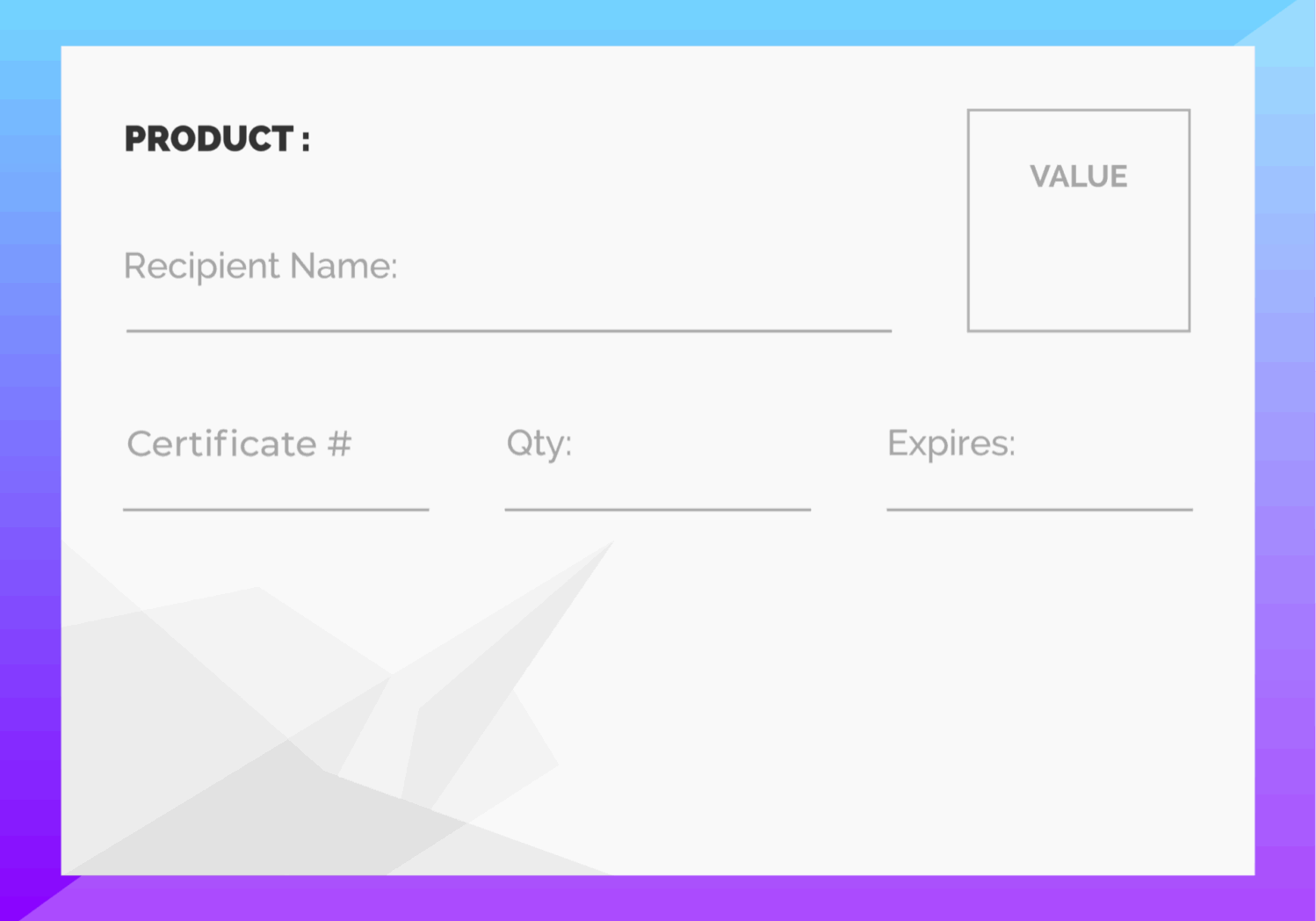 Blank voucher with colorful border